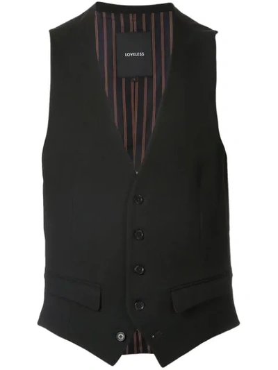 Loveless Slim-fit Tailored Waistcoat In Black