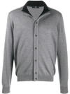 Fay High Neck Cardigan In Grey