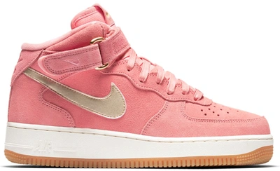 Pre-owned Nike Air Force 1 Mid Bright Melon (women's) In Bright Melon/metallic Gold Star-sail