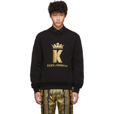 Dolce & Gabbana Dolce And Gabbana Black King Patch Sweatshirt