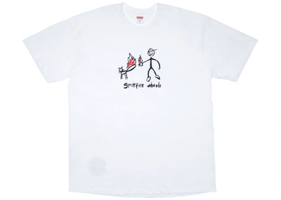 Pre-owned Supreme  Spitfire Cat T-shirt White