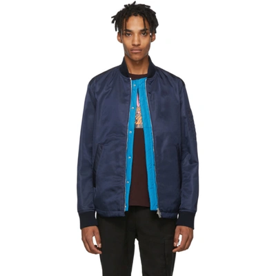 Kenzo Navy Two-in-one Blouson Jacket In 76 Navyblue