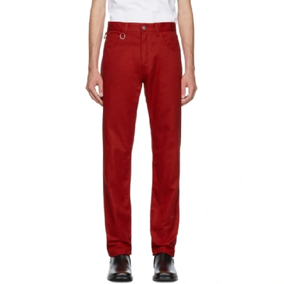 Raf Simons Red Two Ring Regular Fit Jeans In 00030 Red