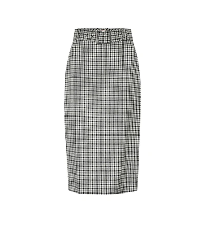 Altuzarra Rice Belted Checked Pencil Skirt In Black