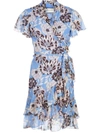 Alexis Melyssa Floral-print Georgette Mini Dress In Blue