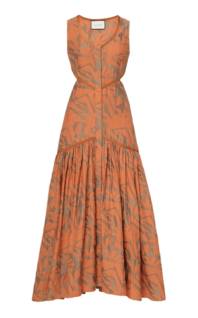 Alexis Garcelle Cotton Cutout Midi Dress In Amber