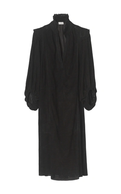 By Malene Birger Tyrama Suede Leather Dress In Black | ModeSens