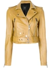 Lth Jkt Mya Cropped Jacket In Yellow