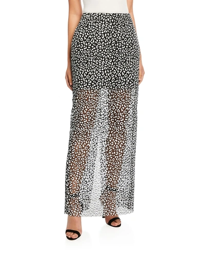 Carmen March Leopard-print Maxi Skirt In Black/white