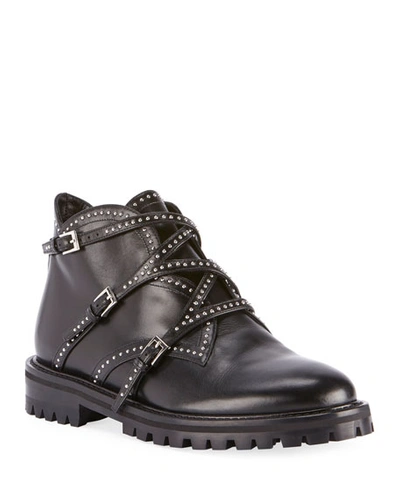 Alaïa Studded Wrap Ankle Booties In Black