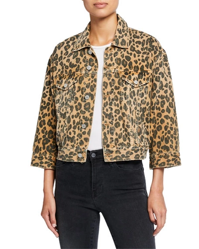 Amo Denim Lulu Cropped Leopard-print Jacket