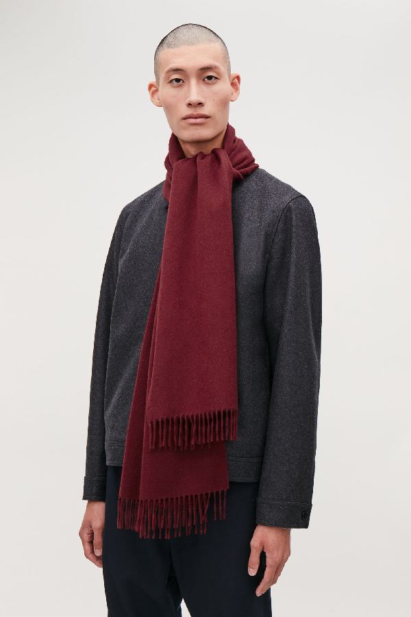 Cos Wool-cashmere Scarf In Red | ModeSens