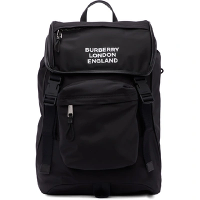 Burberry Men's Rocky Logo Nylon Backpack In Black