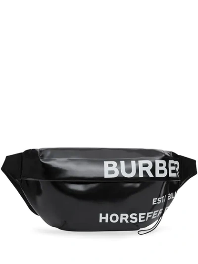 Burberry Men's Xl Sonny Coated Canvas Belt Bag/fanny Pack In Black