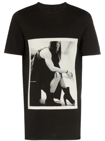 Rick Owens Drkshdw Oversized Photo Print T-shirt In Black