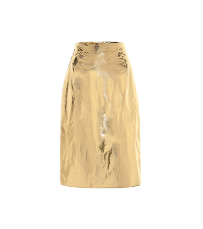 N°21 Foiled Metallic Skirt In Gold