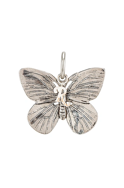 Raf Simons Butterfly Shaped Keyring In Silver