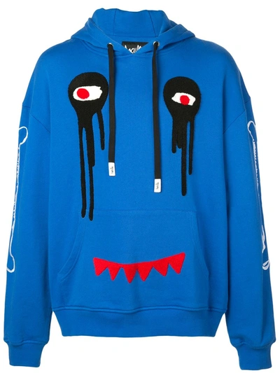 Haculla Graphic-print Cotton-jersey Hoody In Blue