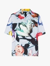 Prada Floral-print Regular-fit Cotton Shirt In Celeste