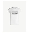 Armani Exchange Sequinned Slim-fit Cotton-jersey T-shirt In White Silver