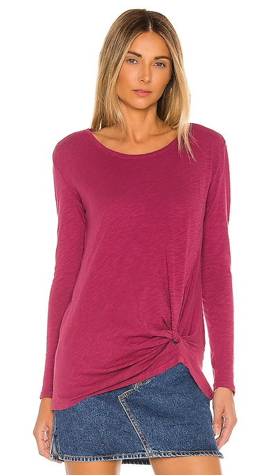 Bobi Slubbed Jersey Long Sleeve In Vino