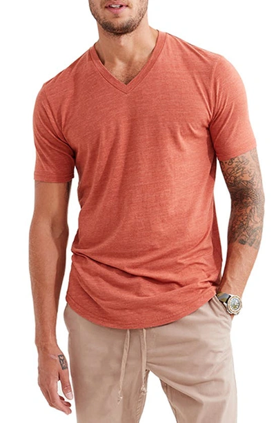 Goodlife Tri-blend Scallop V-neck T-shirt In Clay