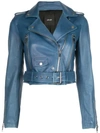 Lth Jkt Mya Cropped Jacket In Blue