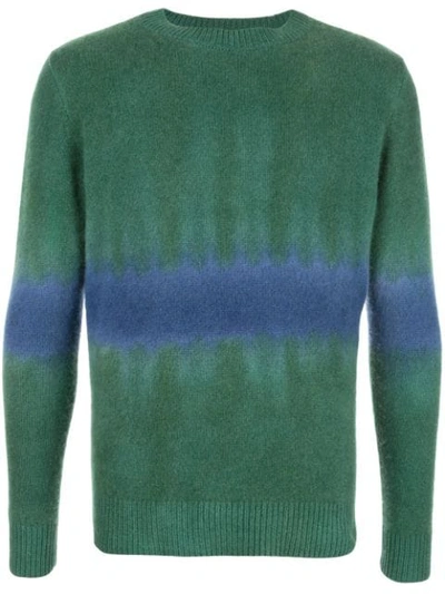 The Elder Statesman Knit Tie-dye Sweater In Green