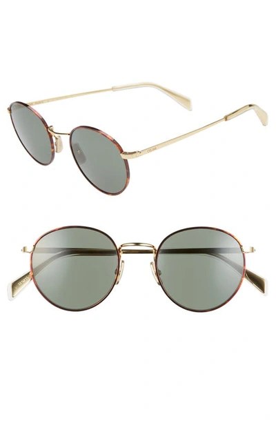 Celine 50mm Round Sunglasses In Bronze/ Green