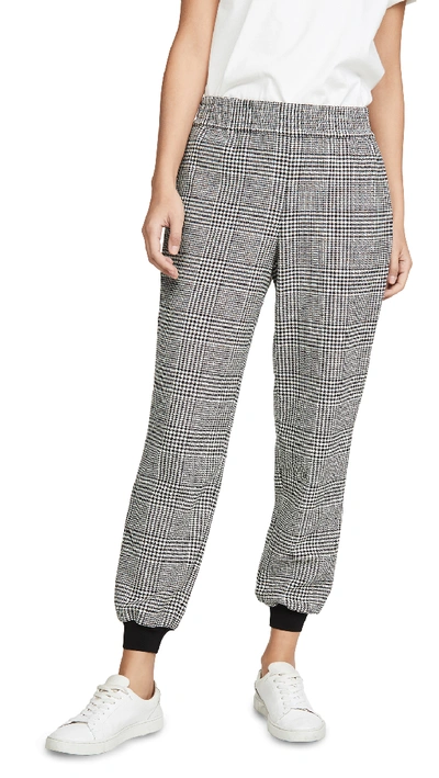 Alice And Olivia Alice + Olivia Pete Glen Plaid Jogger Pants In Black/white