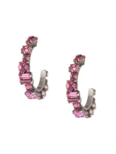 Dannijo Women's Isa Embellished Hoop Earrings In Blush