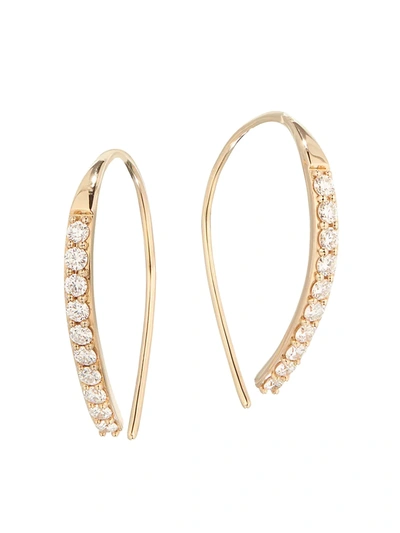 Lana Jewelry Women's 14k Gold & Diamond Forward Facing Small Hoop Earrings