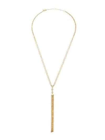 Celara 14k Yellow Gold Diamond Fringe Y Necklace