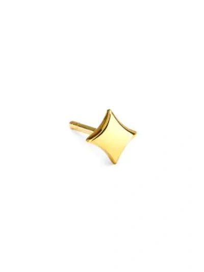 Celara 14k Yellow Gold Plain Star Single Stud Earring