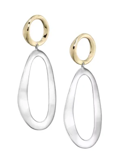 Ippolita Classico Large Chimera Two-tone Smooth Snowman Double-drop Earrings In Silver