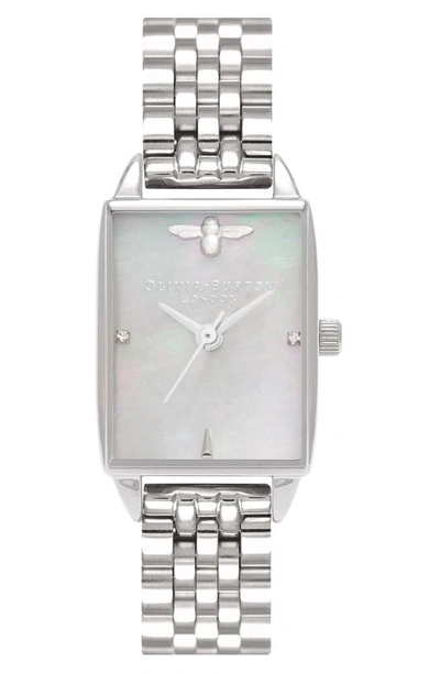 Olivia Burton Women's Bee Hive Stainless Steel Bracelet Watch 20mm In Silver