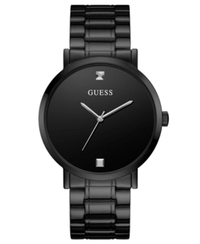 Guess Men's Diamond-accent Black Stainless Steel Bracelet Watch 44mm