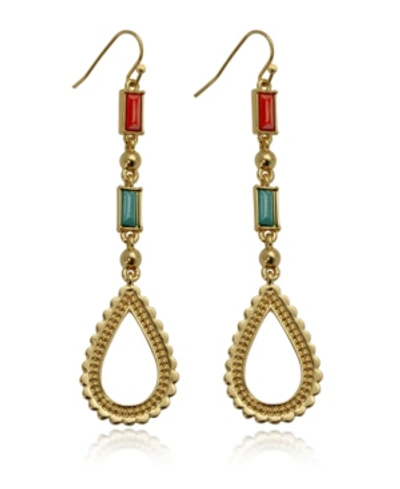 Nanette Lepore Drop Earring In Gold-tone, Turquoise, Coral