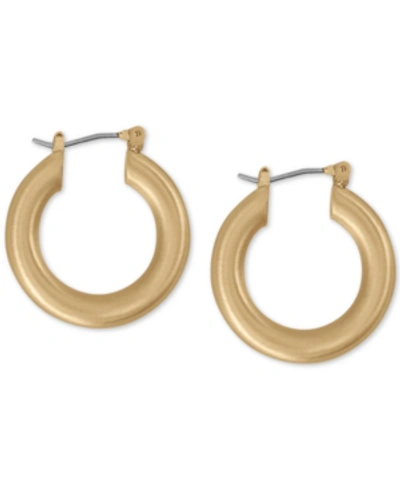 Lucky Brand Small Tubular Hoop Earrings 1" In Gold
