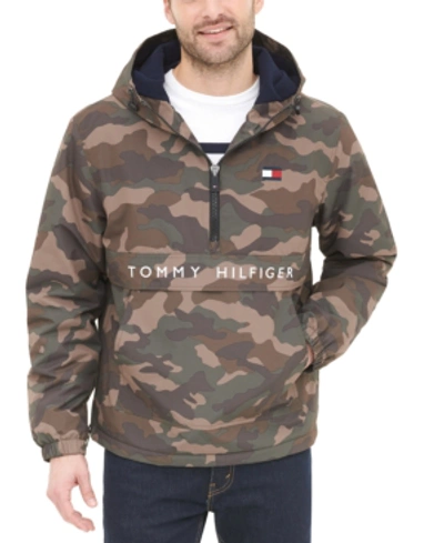 Tommy Hilfiger Men's Taslan Popover Logo Jacket, Created For Macy's In Camouflage