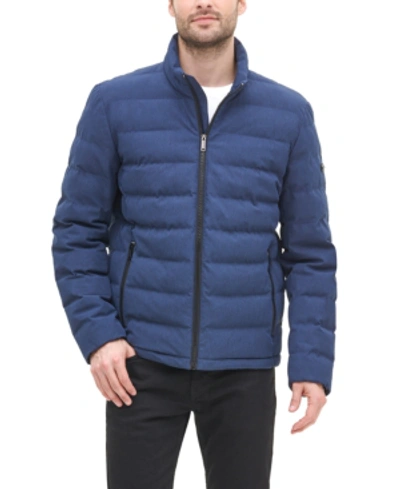 Dkny Men's Quilted Puffer Jacket In Heather Navy