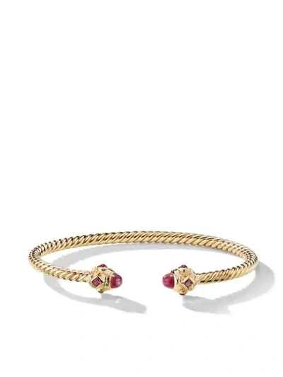 David Yurman 18kt Yellow Gold Renaissance Ruby 3.5mm Cuff In 88fru