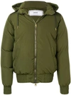 Ami Alexandre Mattiussi Hooded Down Jacket In Green