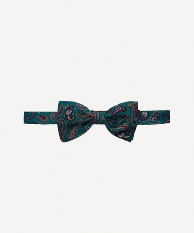 Liberty London Denby Pre-tied Silk Bow Tie In Green