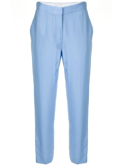 Rosetta Getty Cropped Crepe Tapered Pants In Blue