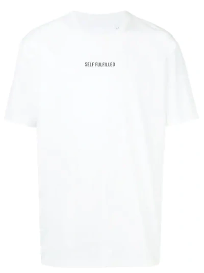 Off Duty T-shirt Mit "self Fulfilled"-print In White