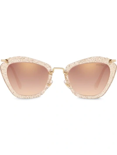 Miu Miu Verspiegelte Sonnenbrille In Gold