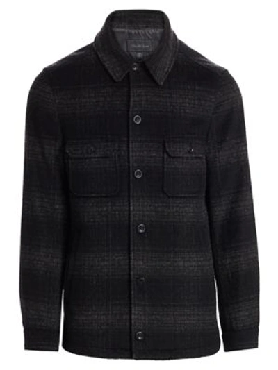 Saks Fifth Avenue Men's Collection Plaid Shirt Jacket In Black Plaid