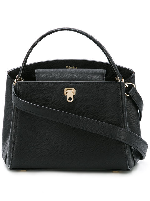 Valextra Medium Brera Leather Top Handle Bag In Black | ModeSens