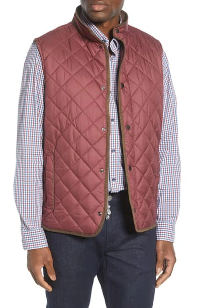 Peter Millar Essex Quilted Vest In Acai Berry